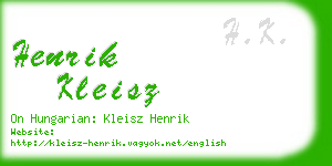 henrik kleisz business card